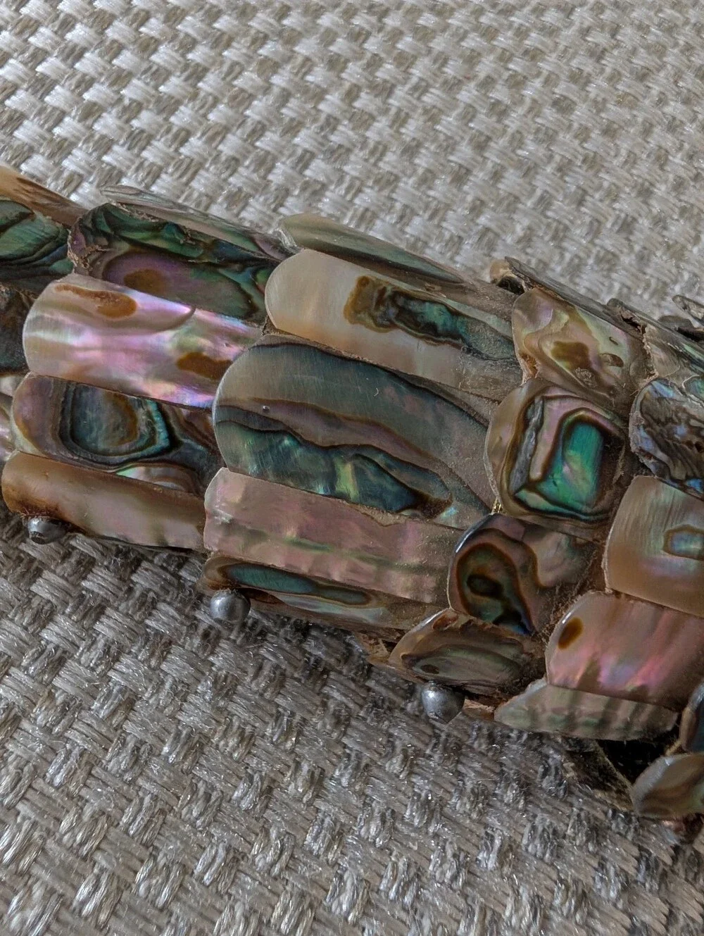 vintage ABALONE SHELL articulated fish bottle opener